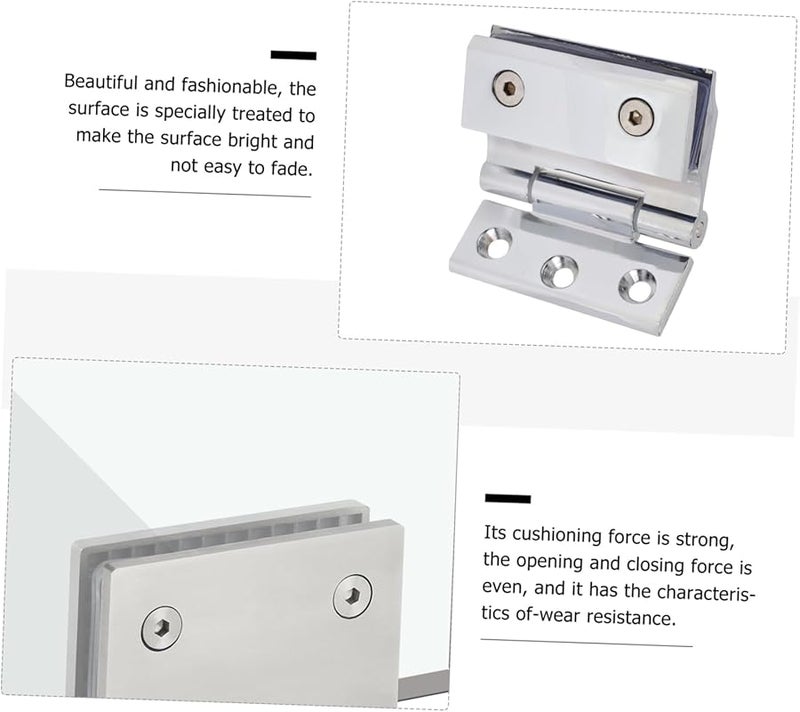 Balacoo Heavy Duty Glass Door Hinge Clamp Set Corrosion Resistant Easy Install - Image 5